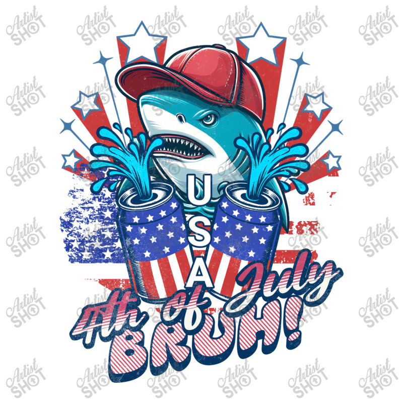 Bruh Shark 4th Of July Long Sleeve Baby Bodysuit by pureneuralart | Artistshot