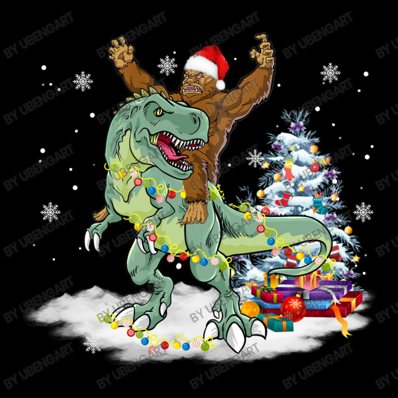 Bigfoot Sasquatch Riding Dinosaur T Rex Christmas Pocket T-shirt | Artistshot