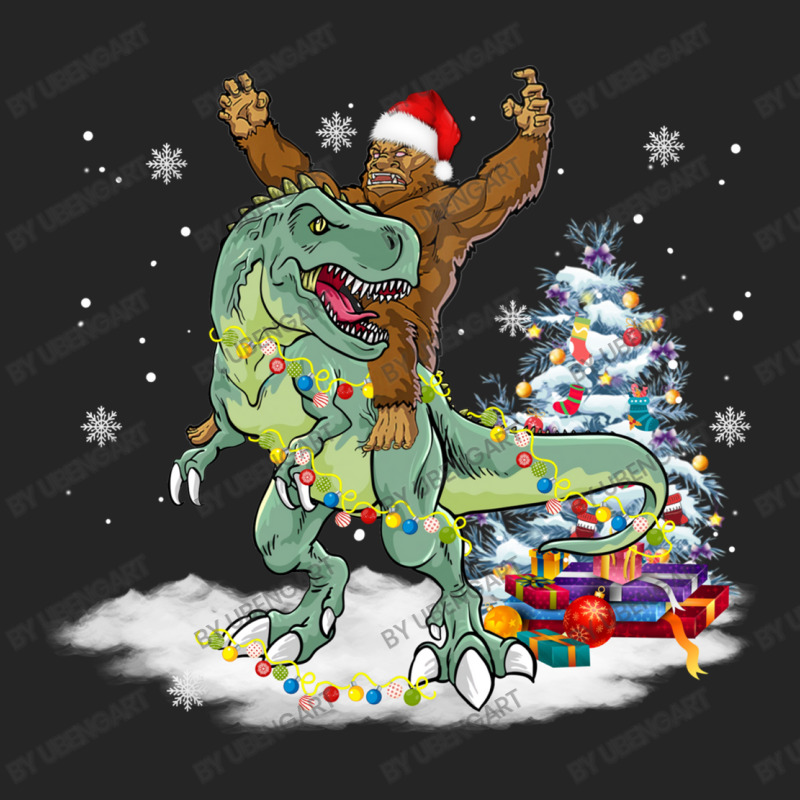 Bigfoot Sasquatch Riding Dinosaur T Rex Christmas Unisex Hoodie | Artistshot