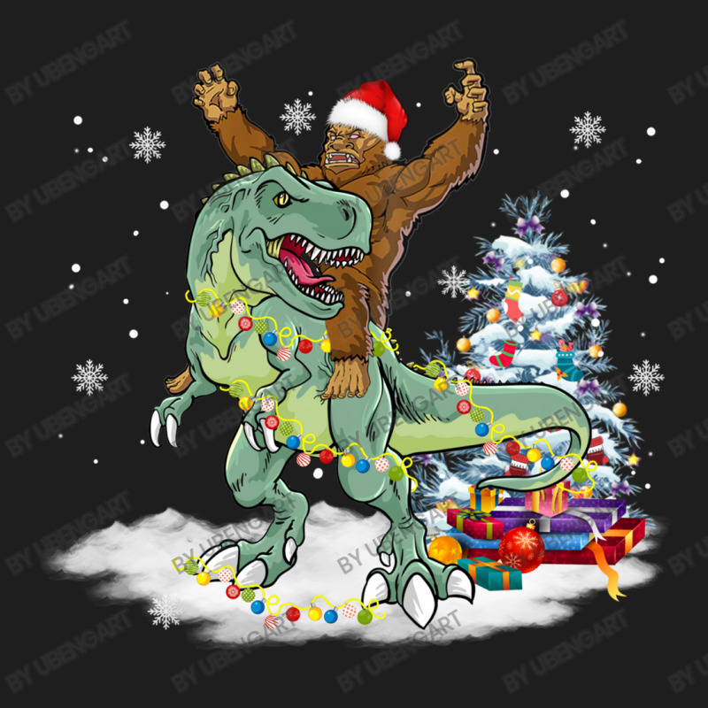 Bigfoot Sasquatch Riding Dinosaur T Rex Christmas Classic T-shirt | Artistshot