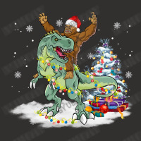 Bigfoot Sasquatch Riding Dinosaur T Rex Christmas Champion Hoodie | Artistshot