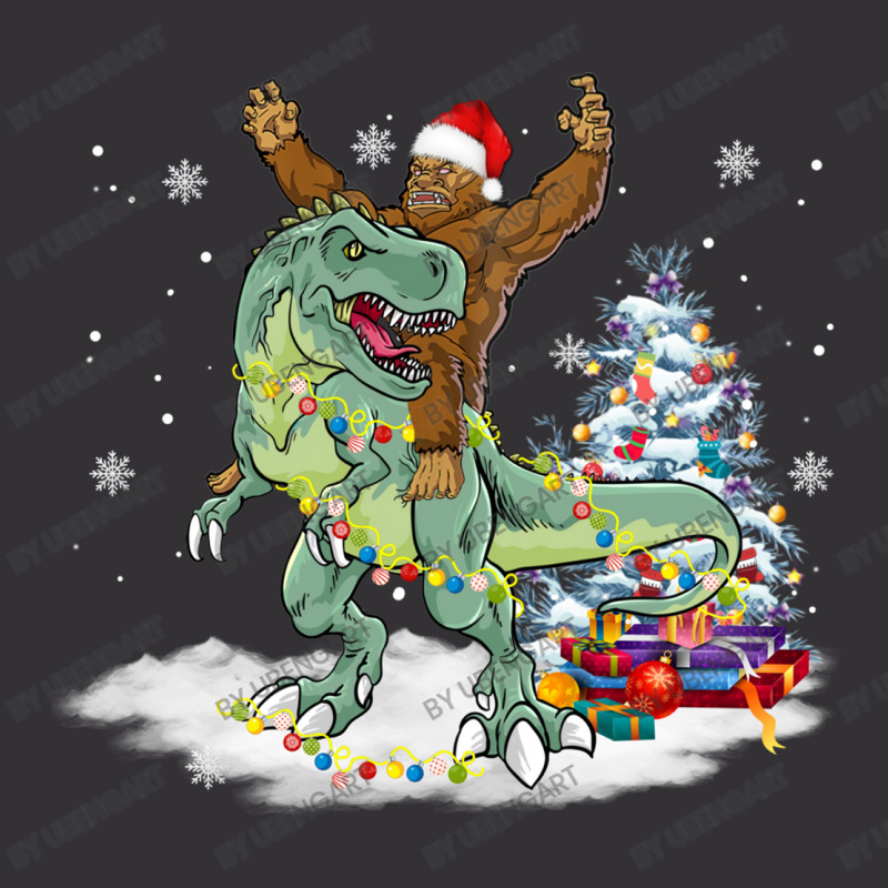 Bigfoot Sasquatch Riding Dinosaur T Rex Christmas Vintage Hoodie And Short Set | Artistshot