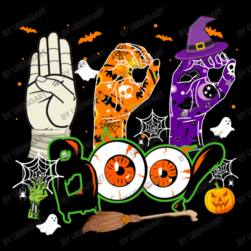 Boo American Sign Language Asl Deaf Halloween Costume Zipper Hoodie by UbengArt | Artistshot