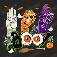 Boo American Sign Language Asl Deaf Halloween Costume Ladies Fitted T-shirt | Artistshot