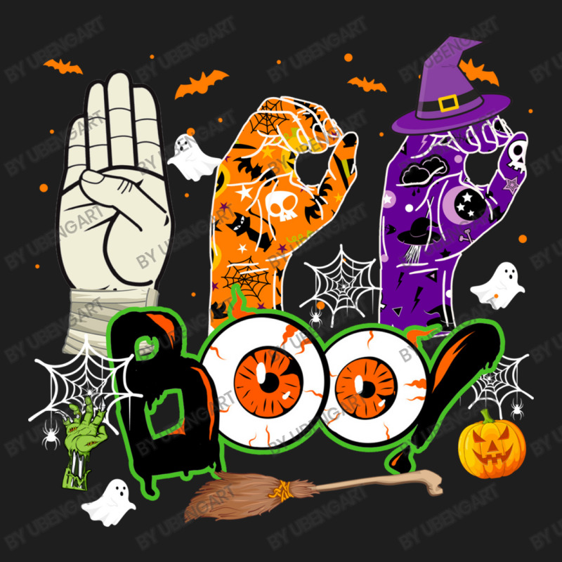 Boo American Sign Language Asl Deaf Halloween Costume Classic T-shirt by UbengArt | Artistshot