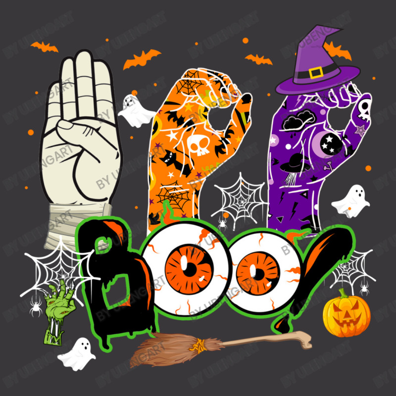 Boo American Sign Language Asl Deaf Halloween Costume Ladies Curvy T-Shirt by UbengArt | Artistshot