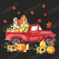 Cocker Spaniel Pumpkin Truck Fall Leaf Thanksgiving Halloween Ladies Fitted T-shirt | Artistshot