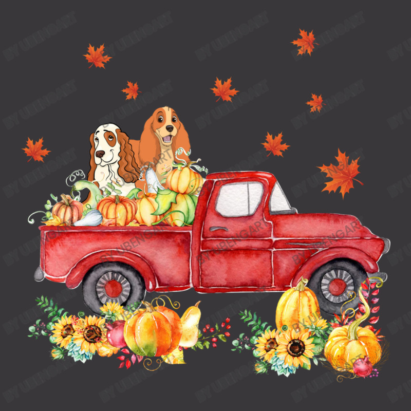 Cocker Spaniel Pumpkin Truck Fall Leaf Thanksgiving Halloween Ladies Curvy T-Shirt by UbengArt | Artistshot