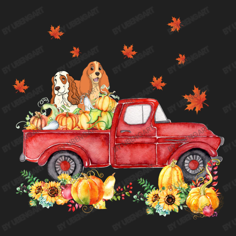 Cocker Spaniel Pumpkin Truck Fall Leaf Thanksgiving Halloween Ladies Polo Shirt by UbengArt | Artistshot