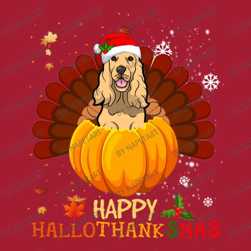 Cocker Spaniel Halloween And Merry Christmas Happy Hallothanksmas Mesh Back Trucker Hat by NapetArt | Artistshot