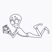 An Alien Lying On While Reading A Book T-shirt | Artistshot