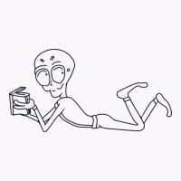 An Alien Lying On While Reading A Book Tank Top | Artistshot