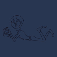 An Alien Lying On While Reading A Book Ladies Denim Jacket | Artistshot