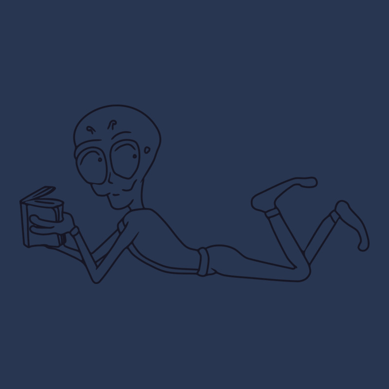 An Alien Lying On While Reading A Book Ladies Denim Jacket by selos47 | Artistshot