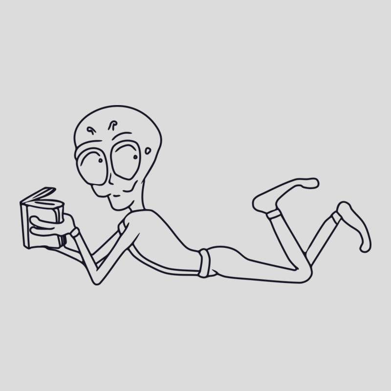 An Alien Lying On While Reading A Book Men's Polo Shirt by selos47 | Artistshot