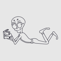 An Alien Lying On While Reading A Book Unisex Jogger | Artistshot