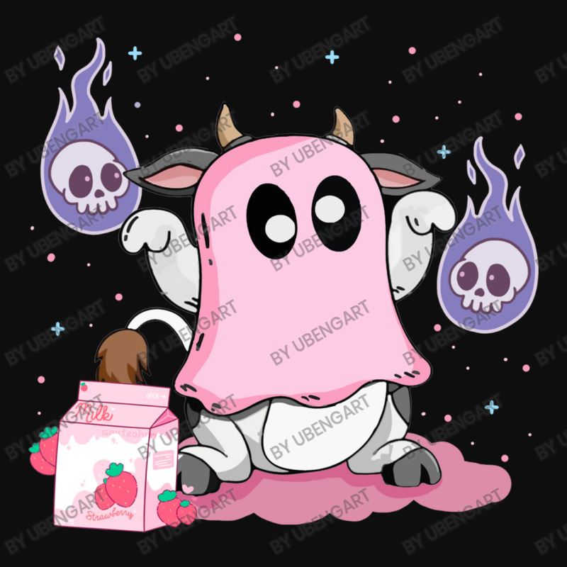 Kawaii Pastel Goth Cute Creepy Strawberry Milk Ghost Cow Crop Top by UbengArt | Artistshot