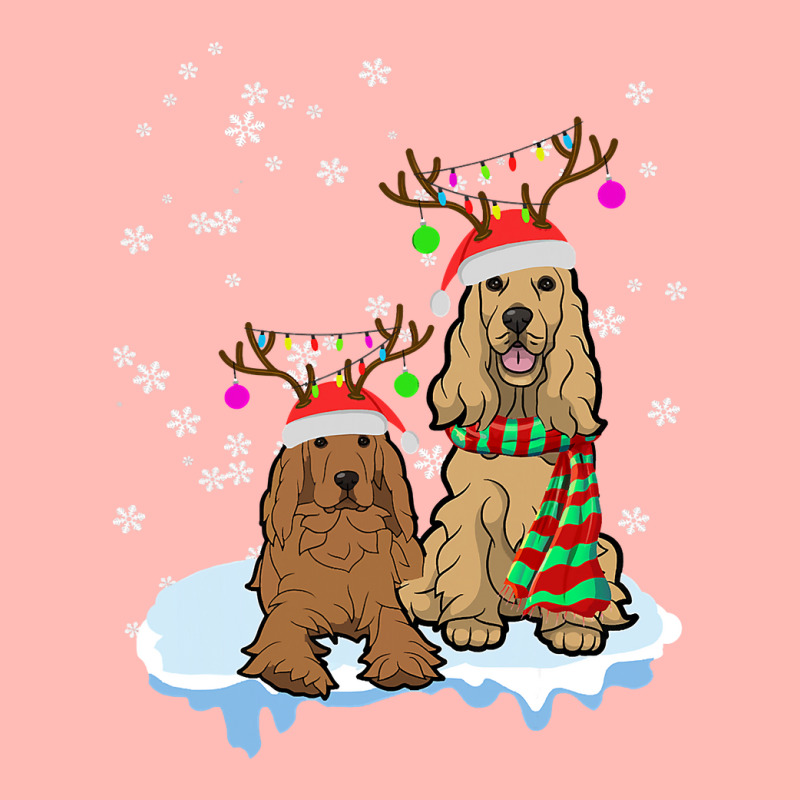 Cute Christmas Cocker Spaniel Santa Hats Reindeer Dog Owner Urban Heavy T-shirt by cm-arts | Artistshot