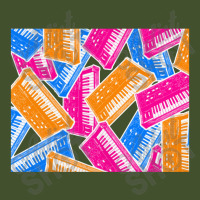 Analog Synthesizer Repeat Pattern Collage Artwork Design Sun Shade Cap | Artistshot