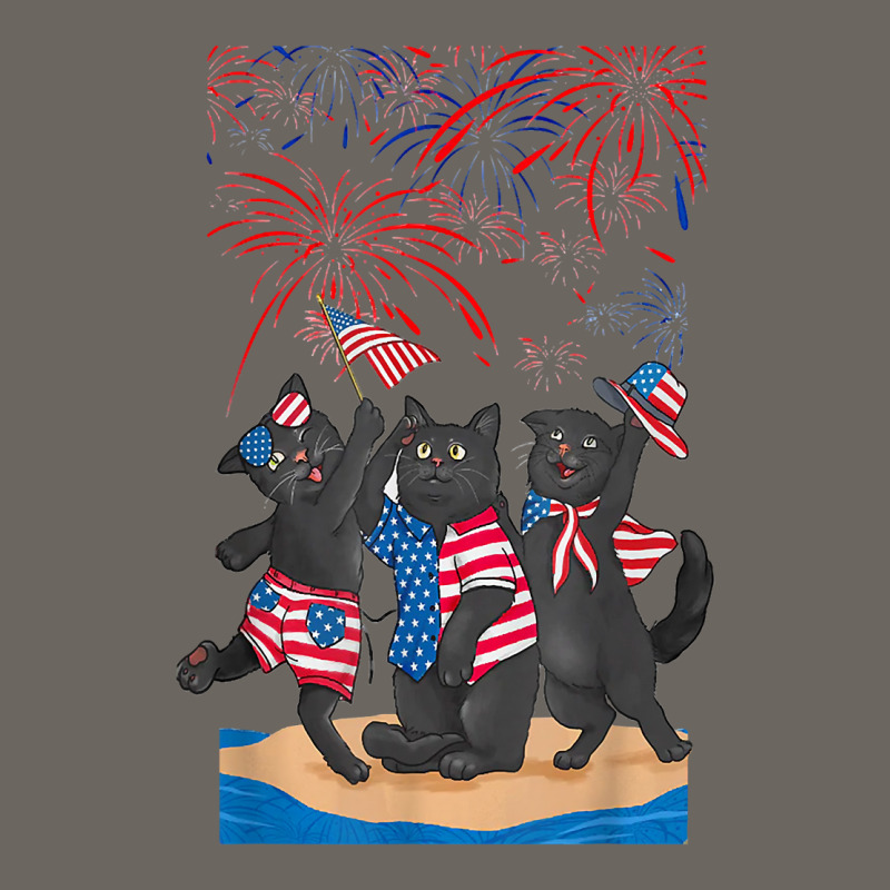 Funny Black Cat Beach Island Happy Independence Day T Shirt Sun Shade Cap by SchonbergerKamile | Artistshot