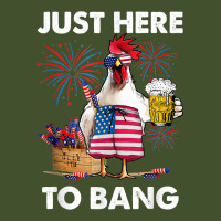 Just Here To Bang Usa Flag Funny 4th Of July Chicken Beer T Shirt Sun Shade Cap | Artistshot