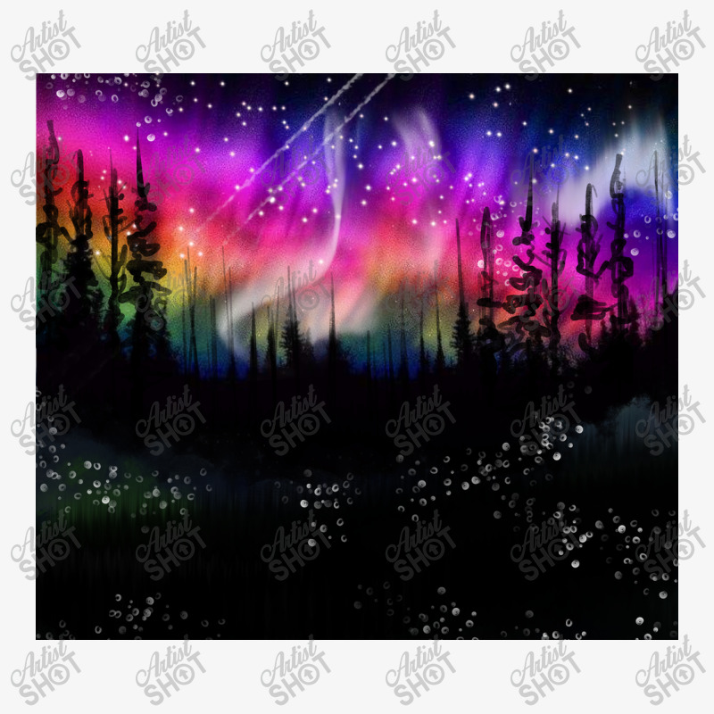 Northern Lights Ladies Fitted T-Shirt by Oma's Magic World | Artistshot