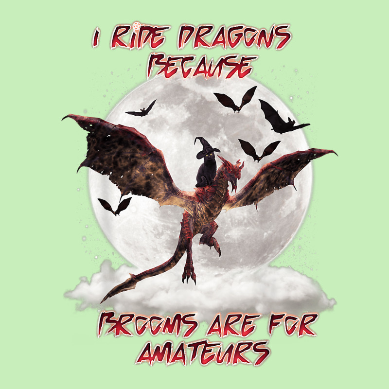 Cat I Ride Dragons Brooms Are For Amateurs Halloween Urban Heavy T-shirt by SonjaBogenschutz | Artistshot