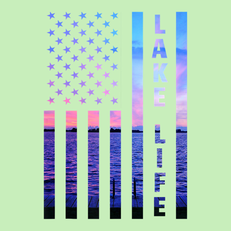 Lake Life American Flag Dock Sunset Wakeboarder Power Boat Urban Heavy T-shirt | Artistshot