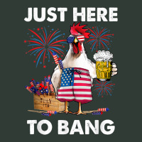 Just Here To Bang Usa Flag Funny 4th Of July Chicken Beer T Shirt Mesh Back Trucker Hat | Artistshot