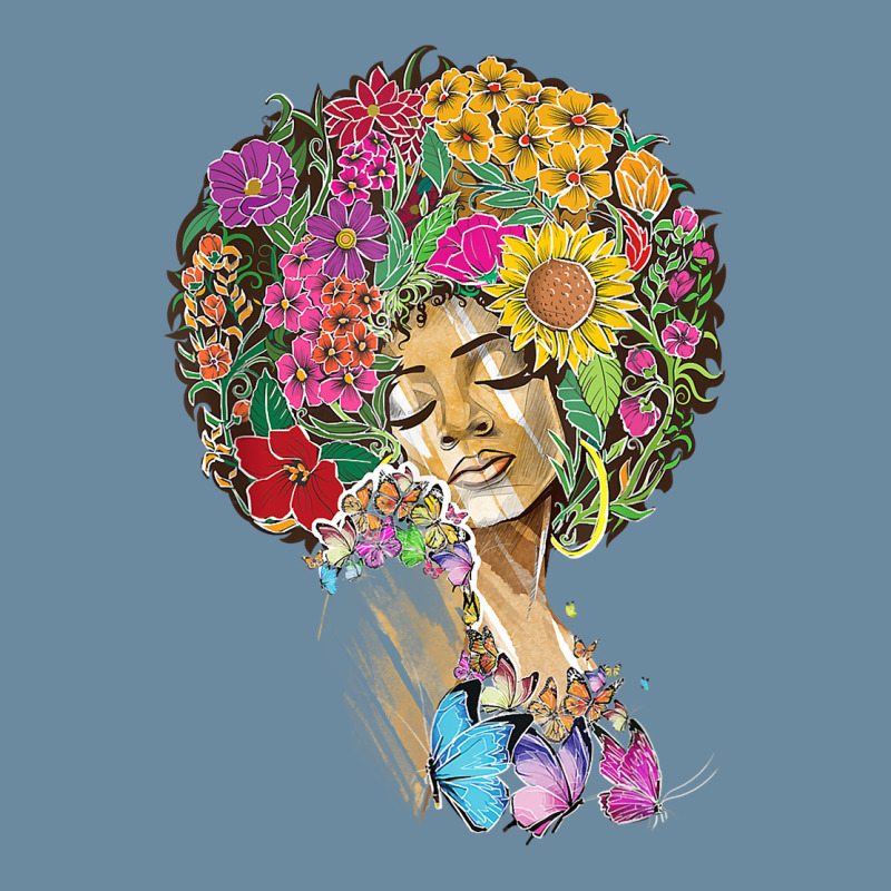 Afro Women Flowers Butterfly Latina African American Melanin Urban Heavy T-shirt by Graham Sanchez | Artistshot