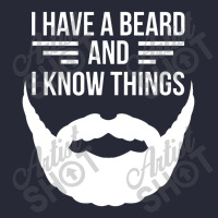 I Have A Beard And I Know Things Manly Beard Pom Pom Beanie | Artistshot