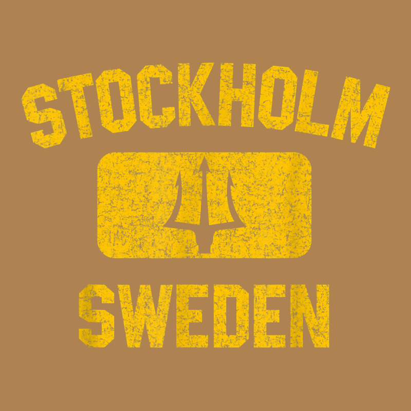 Stockholm Sweden Trident Gym Style Distressed Yellow Print T Shirt Leatherette Tumbler | Artistshot