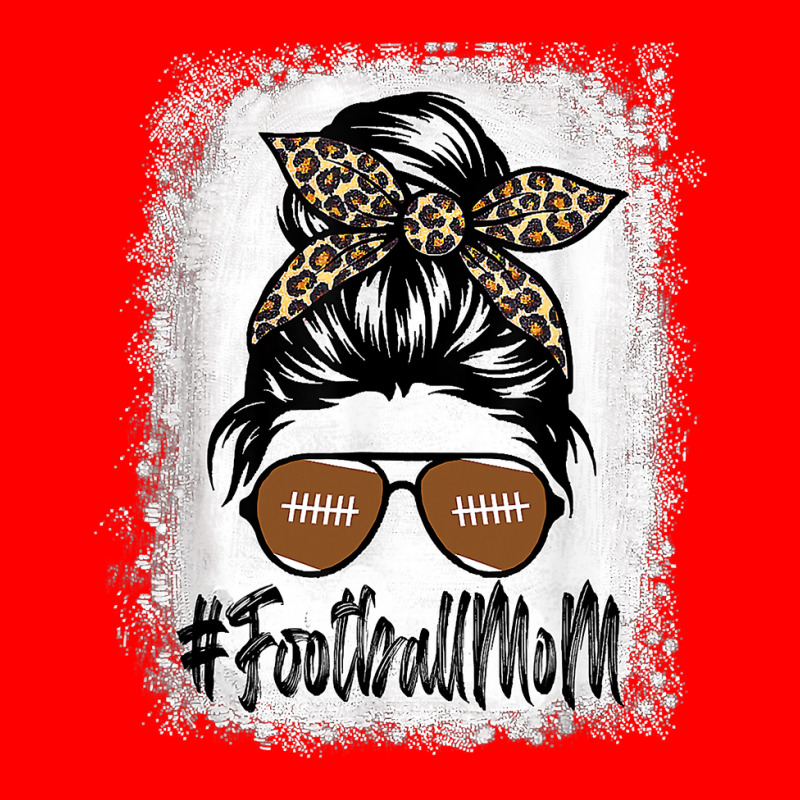 Messy Bun Player Bleached Football Mom Life With Leopard Bomber Jacket by pester | Artistshot