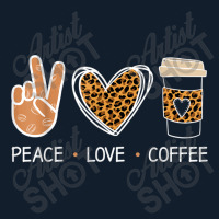 Peace Love Coffee Leopard Heart Coffee Design T Shirt Beanie | Artistshot