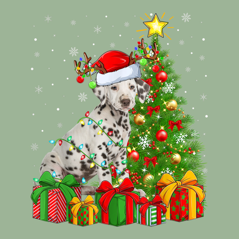 Xmas Holiday Lights Santa Dalmatian Dog Christmas Tree Urban Heavy T-shirt | Artistshot