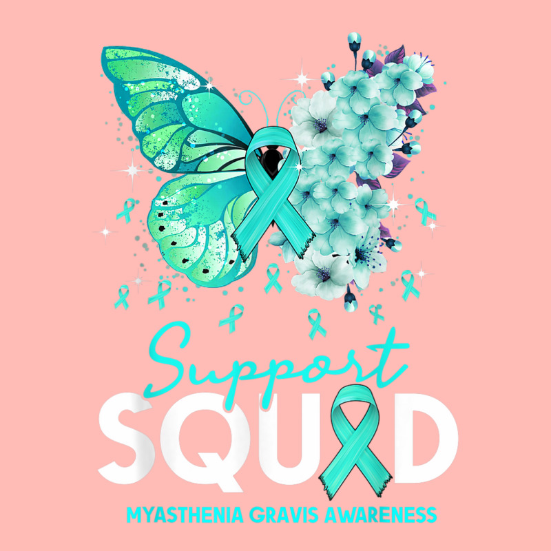 Support Squad Butterfly Teal Ribbon Myasthenia Gravis Urban Heavy T-shirt | Artistshot