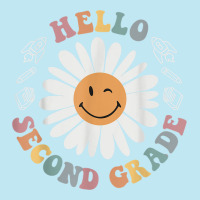 Hello Second 2nd Grade Smile Teacher Flower Groovy Urban Heavy T-shirt | Artistshot