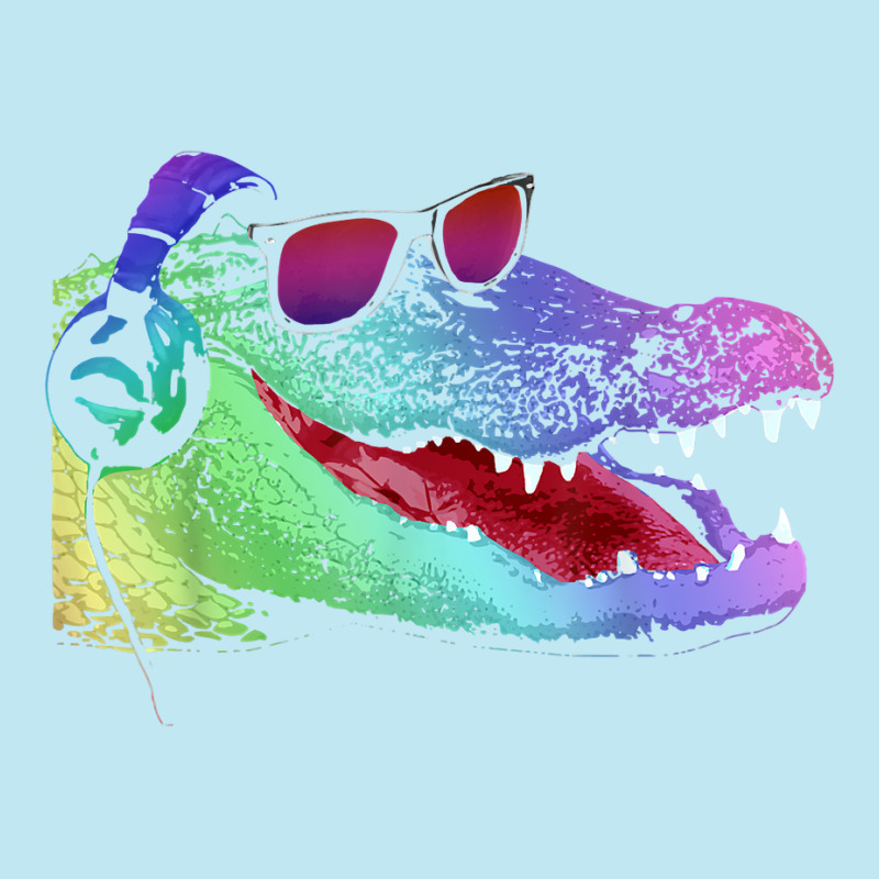 Alligator With Headphones And Sunglasses Urban Pullover Hoodie by Graham Sanchez | Artistshot