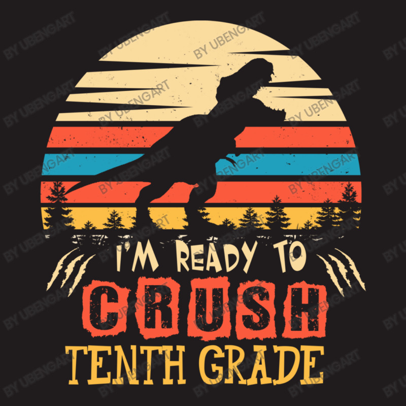 Ready To Crush Tenth Grade Dinosaur Back To School Waist Apron | Artistshot