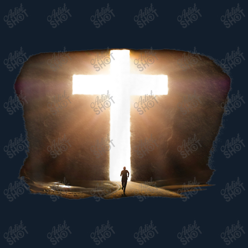 Man Running To Glowing Christian Cross Of Jesus Christ Painting Beanie by Aria-Proctor | Artistshot