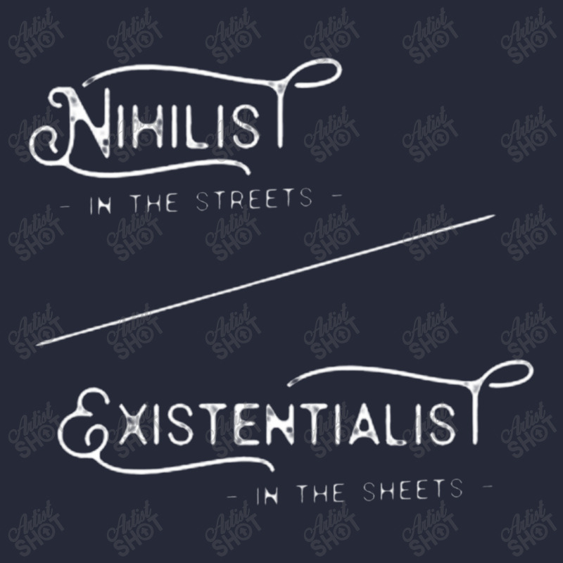 Nihilist In The Streets Existentialist In The Sheets Mesh Back Trucker Hat by selaynanas | Artistshot