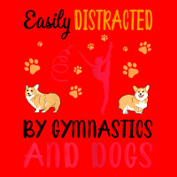 Womens Easily Distraced By Gymnastics And Dogs Gymnast Acrobat T Shirt Bomber Jacket | Artistshot