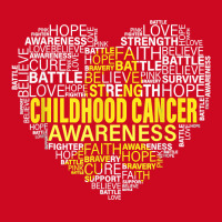 Childhood Cancer Awareness Heart Support Strong Warrior T Shirt Pom Pom Beanie | Artistshot