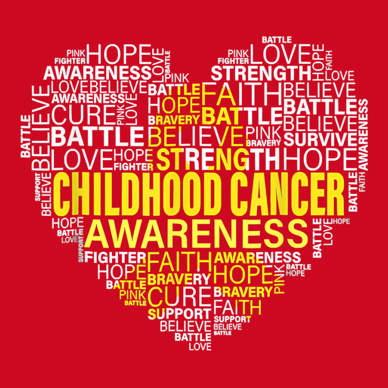 Childhood Cancer Awareness Heart Support Strong Warrior T Shirt Pom Pom Beanie | Artistshot