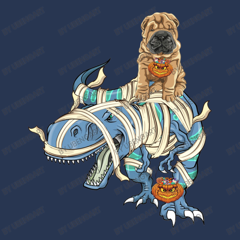 Shar Pei Riding Dinosaur Halloween Dog Men Denim Jacket | Artistshot