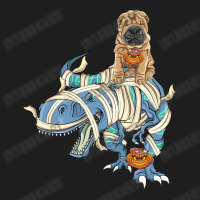 Shar Pei Riding Dinosaur Halloween Dog Classic T-shirt | Artistshot