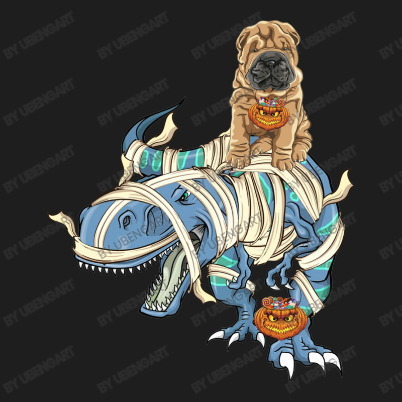 Shar Pei Riding Dinosaur Halloween Dog Classic T-shirt | Artistshot