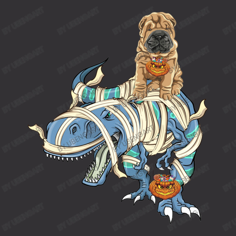 Shar Pei Riding Dinosaur Halloween Dog Vintage Hoodie | Artistshot