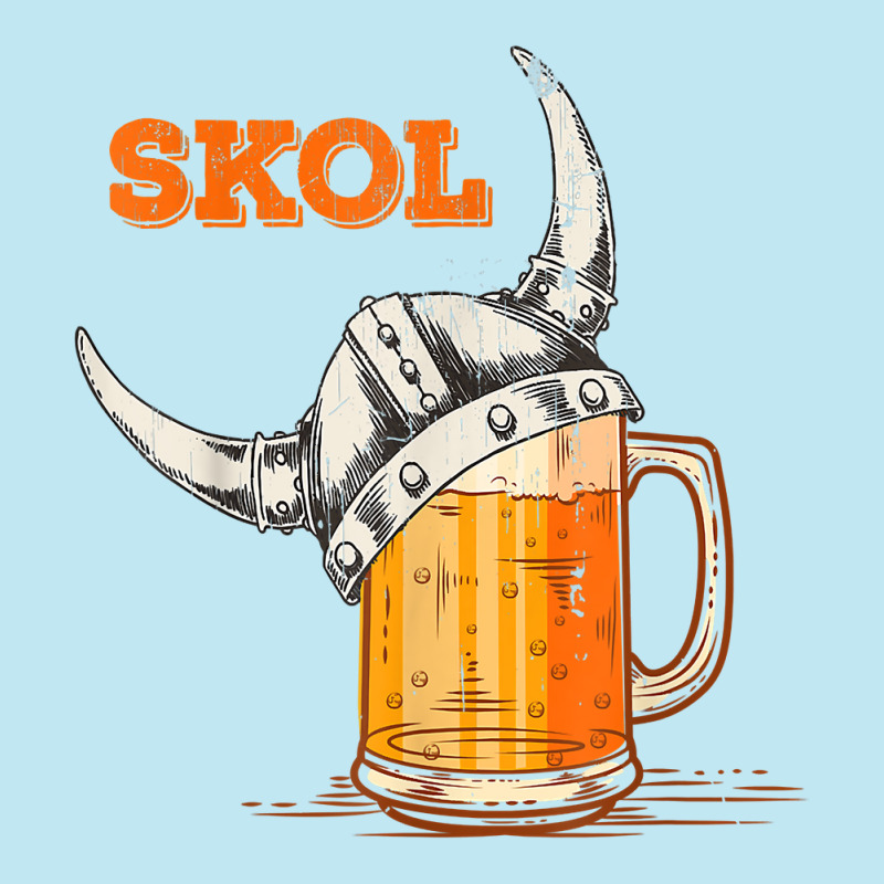 Mens Skol Nordic Viking Helmet Drinking Glass T Shirt Urban Heavy T-shirt | Artistshot