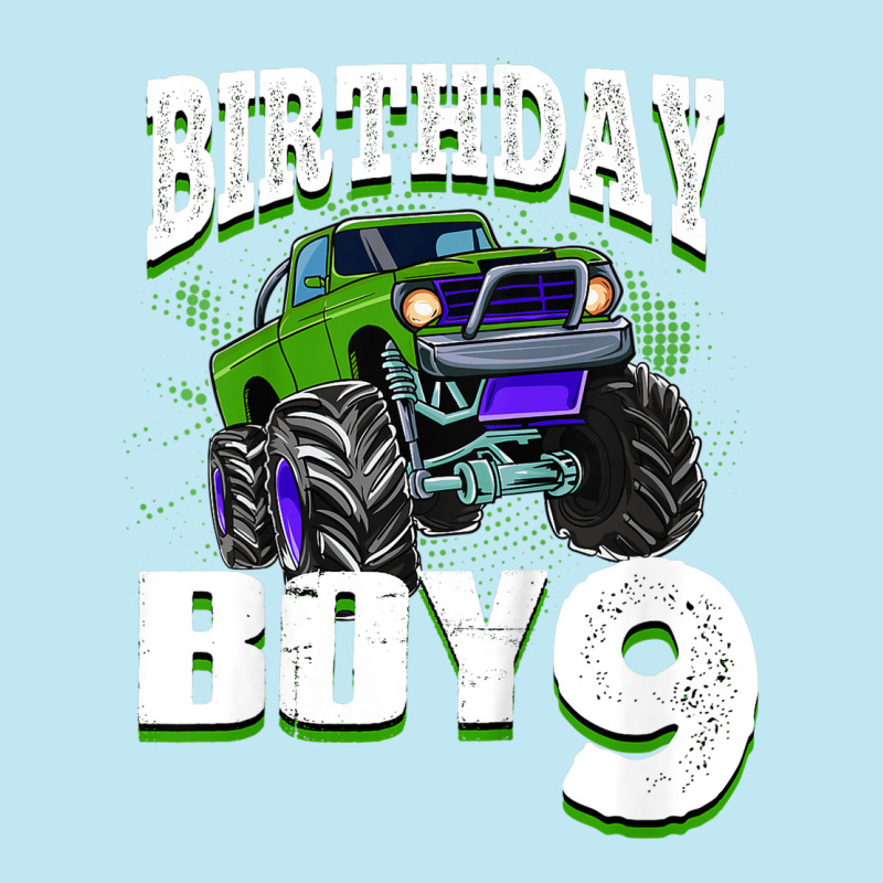 Kids Monster Truck Birthday Boy Is 9 Kids 9th Birthday Car Party Urban Pullover Hoodie | Artistshot